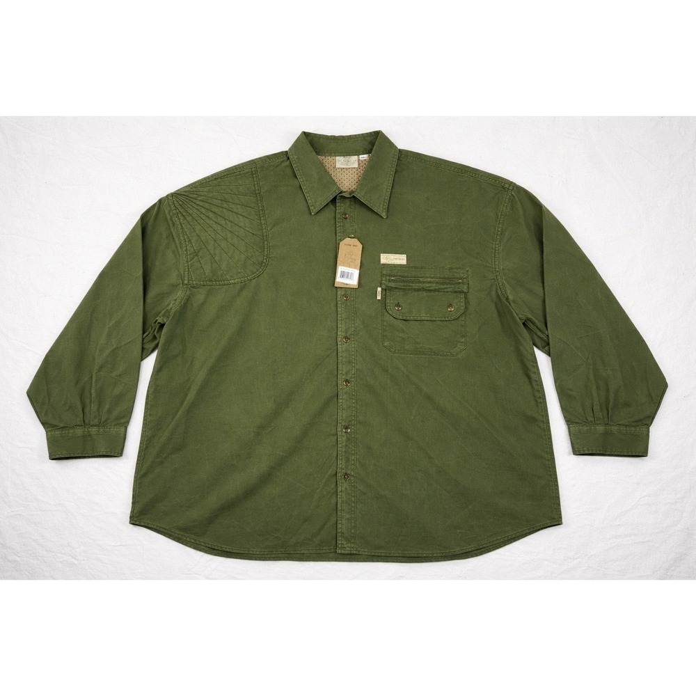 TAG Safari Hunter Shirt Mens 4X Green Utility Field Outdoor Buttonup Quilted NWT
